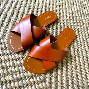 J. Crew cognac leather sandals